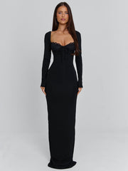 DIONNE LONG SLEEVE MAXI DRESS BLACK