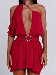 Erice Mini Dress Deep Red