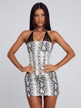 EVON MINI DRESS SILVER SNAKE