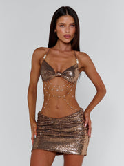 KELLA MINI DRESS BRONZE