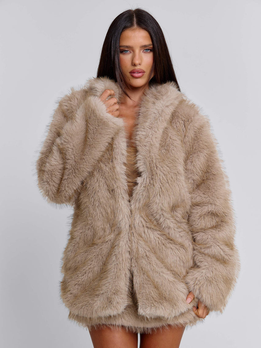 NAHLA LONG JACKET TAN