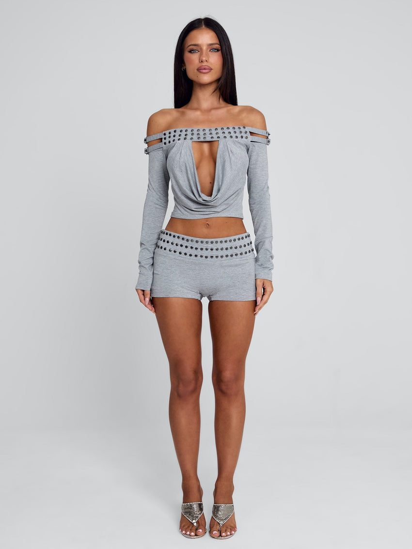 ZAYANA SHORTS GREY MARLE