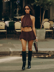 ANAHI MINI SKIRT CHOCOLATE