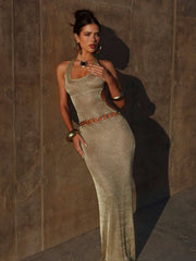 Carmen Maxi Dress Gold