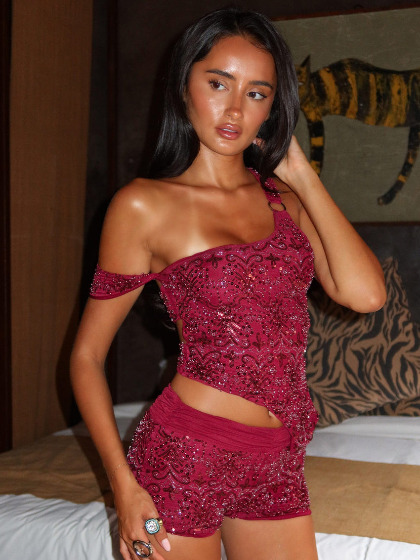 ROC SHORTS DEEP RED