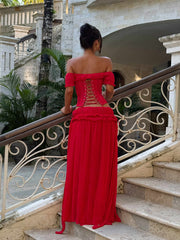 Lubela Maxi Skirt Red