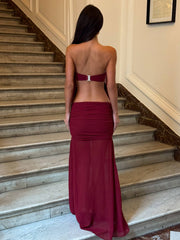 Lumen Maxi Dress Burgundy
